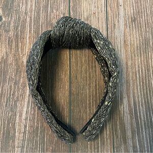 Black & Gold Fabric Knotted Headband